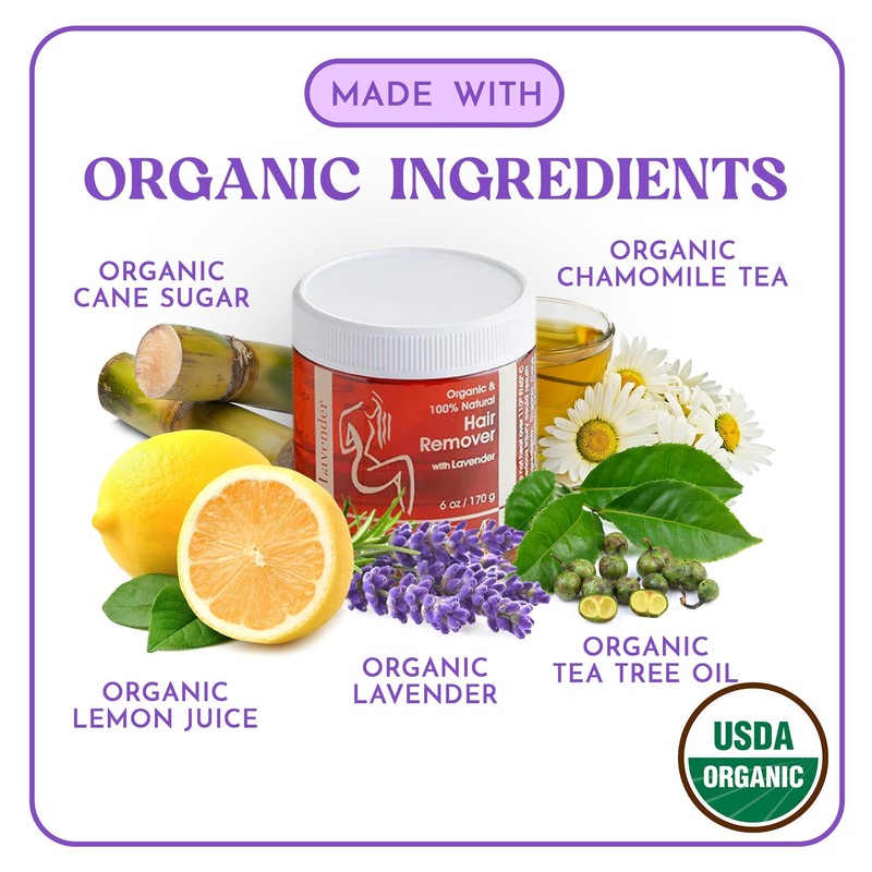 MOOM USDA Organic Sugar Waxing Kit for Women & Men