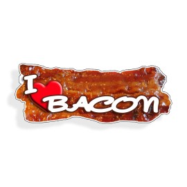 Reel Sticky I love Bacon Sticker Keto Diet Car Window Bumper Cup Decal Cooler Wall Decal