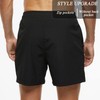 SILKWORLD Men's Quick Dry Beach Shorts with Zip Pockets, black,