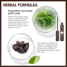 Dark Brown Hair Roots Correcting Cream, Grey Hair Mascara, Women's Waterproof Hair Roots Colouring Cream, Semi-Permanent Hair Colouring Temporary Brush, Lightweight and Portable, No Hair Damage