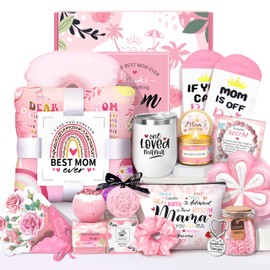 HSOEIXL Mother's Day Baskets Gifts for Mom - 16 Pcs Luxury Self-Care Gift Basket for Mothers Day Mama (Pink)