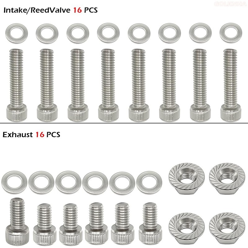 GOLKNHA 164 PCS Polished Stainless Steel Engine Bolt Screw Kit