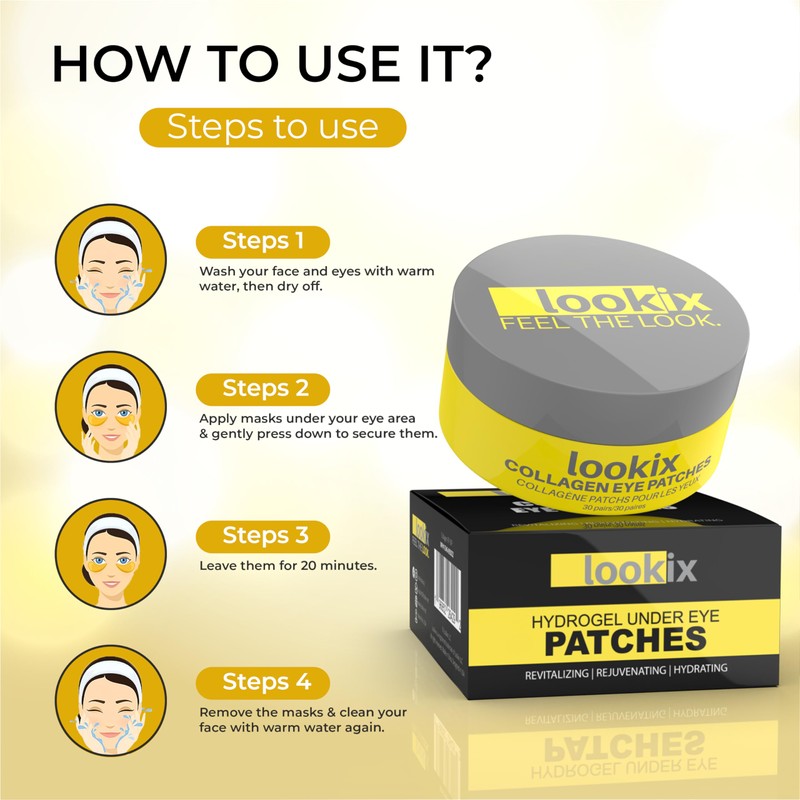 Lookix Under Eye Patches - 60 Pcs - Anti-Aging Collagen