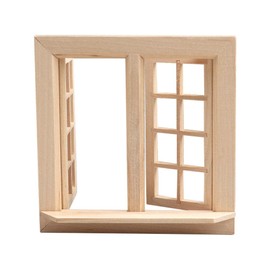 112 Scale Mini Wood Window Frame - Craft Model Decoration for Doll House Furniture - for Miniature House Window Design