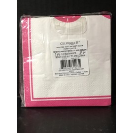 Celebrate It Pink Retro Beverage Napkins 24pc New
