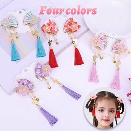 Fan, Hair Ornament, Tassel, Fan, Flower, Hair Clip, Chinese Style, Chinese Style, Yukata, Kimono, Hair Accessory, Headdress, Children's Hair Ornament, School Ceremony, Graduation Ceremony,