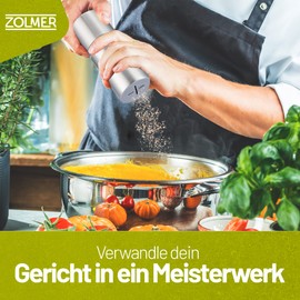 ZOLMER® Nutmeg Mill with Storage Container, Extra Sharp Grinder for the Finest Nutmeg Powder, Stainless Steel Nutmeg Mill for Nutmeg, Nutmeg Grater