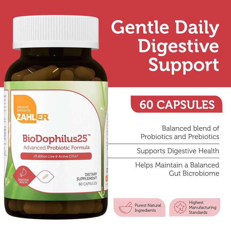 Zahler Biodophilus, All Natural Advanced Probiotic and Prebiotic Supplement, Promotes
