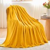 NEWCOSPLAY Super Soft Throw Blanket Mustard Yellow Premium Silky Flannel
