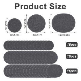 48pcs Moleskin Adhesive Pads, Round Padding Prevention Tape Foot Cushion Protection Moleskin Strips Mole Skin Patch Protector for Feet Shoes Toes Heel Grip (3 Sizes, Gray)