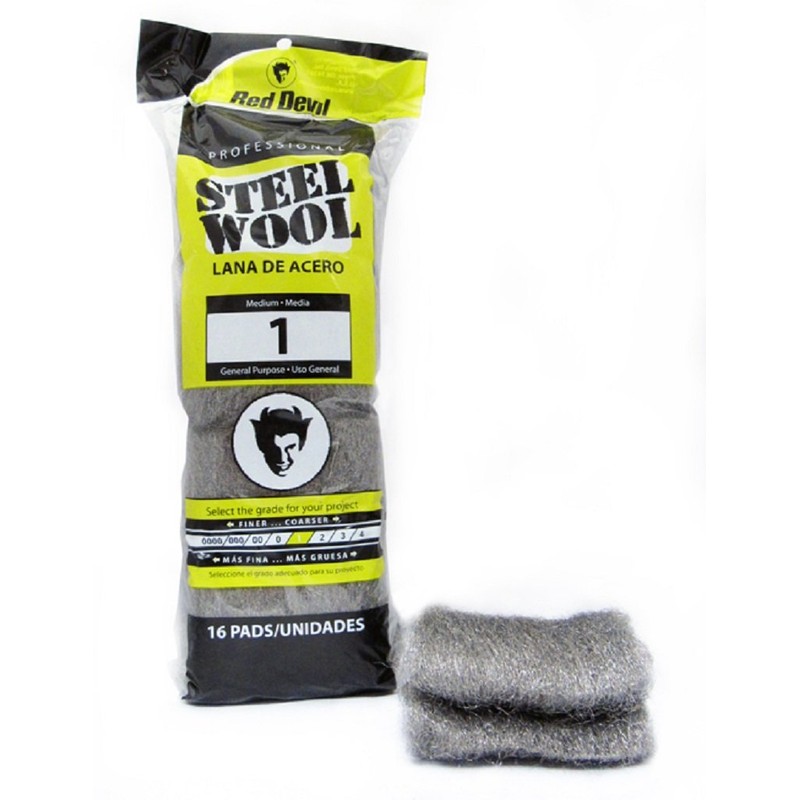 Red Devil 0314 Steel Wool, 1 Medium (Pack of 16),Gray