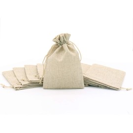 Leeyunbee Pack of 30 10 x 15 cm Jute Bags, Jute Bags with Drawstring, Linen Bag, Hessian Bags, Small Gift Bags for Jewellery, DIY, Craft, Wedding, Party, Christmas (Primary Colour)