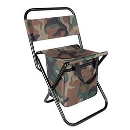 Queen-b Folding Chair, Storage Function, Compact, Folding Chair, Lightweight, Portable, Backrest, Simple, Durable, Storage for Small Items, Outdoors, Camping, Fishing, Barbecues (Camo)