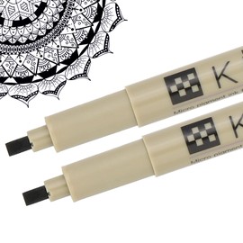 PATIKIL Micro Pen Fineliner Pens, 2Pcs 3mm Medium Point Drawing Pens Waterproof for Archival Artist Calligraphy Illustration Journaling Sketch, Black