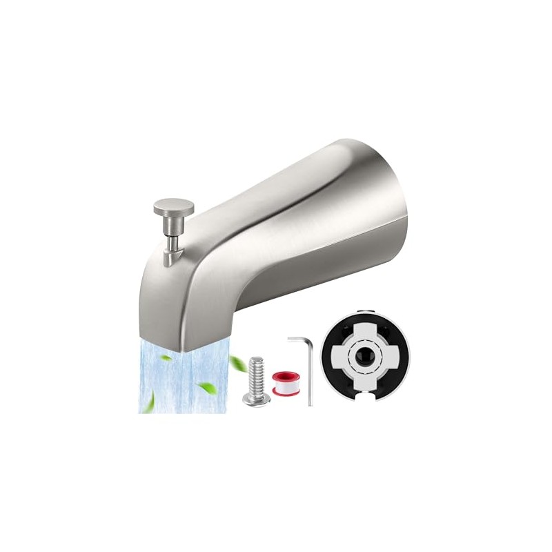 Universal Bathtub Tub Spout with Diverter, Fits 1/2" Slip-Fit Copper