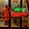 LAMPHOME 2 Pack Lighted Merry Christmas and Bow Christmas Window