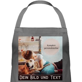 Geschenk mit Namen personalisiert by Shirtracer - Apron - Text Adult - Photo Picture Gift, 2 anthracite