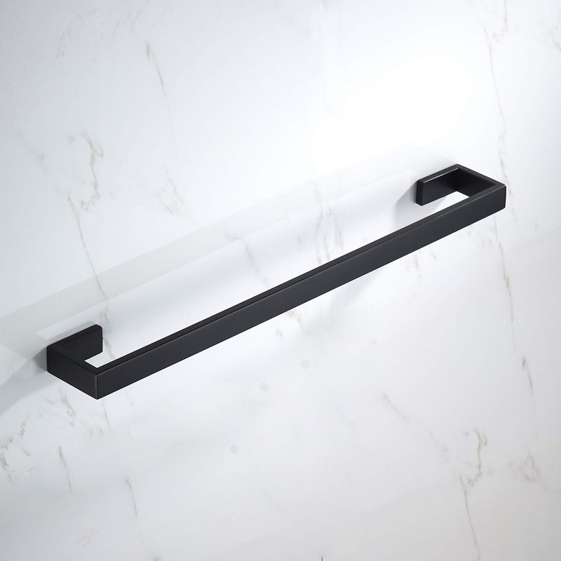 JunSun Matte Black Bath Towel Bar 24 Inch Bathroom Towel