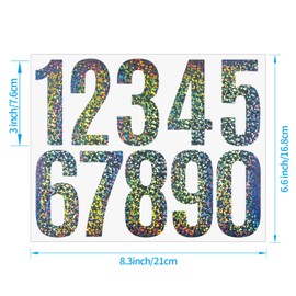 3 inch Reflective Mailbox Numbers for Outside, 6 Sheets 0-9 Number Stickers for Easy Backing Peeling, Pre-Cut for Effortless Align, Strong Self Adhesive Vinyl House Numbers for Mailbox(Reflective)