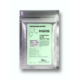 Talsen Chemicals Pure Niacinamide Powder For Skin Care (Vitamin B3) DIY Niacinamide Serum, Niacin Powder (4 Ounce / 113 Gram) Cosmetic Grade
