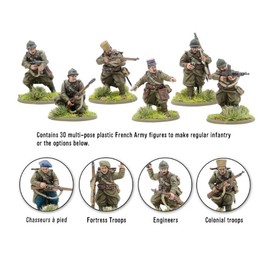 Warlord Games Bolt Action French Army Infantry 1:56 WWII Table Top Wargaming Plastic Model Kit 402015504