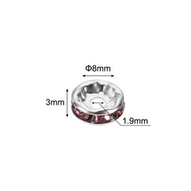 PATIKIL 8mm Spacer Beads, 100pcs Bead Spacers Rondelle Spacer Beads Rhinestone Charm Small Round Bulk Glass Beads Crystal for Jewelry Making Bracelets Necklaces DIY, Purple