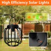 Solar Lights Outdoor Garden,Bawoo 2 Pack Metal Solar Lanterns Outdoor