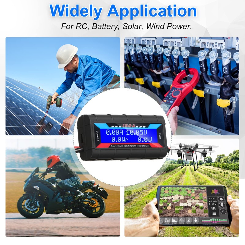 Yunsailing 2 Pcs High Precision Watt Meter Power Analyzer Battery