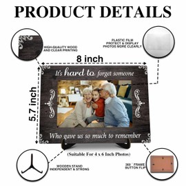 Memorial Pictures Frame, It's Hard To Forget Someone Who Gave Us So Much To Remember Photo Frame With Stand, Sympathy Gifts For Loss Of Loved One, Farmhouse Home Living Room Bedroom Decoration -a60
