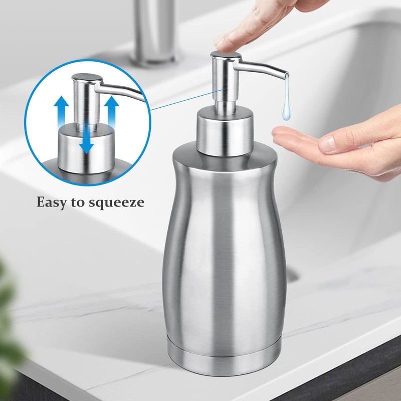 GLUBEE Soap Dispenser Stainless Steel - Brushed Nickel Pump Dispenser