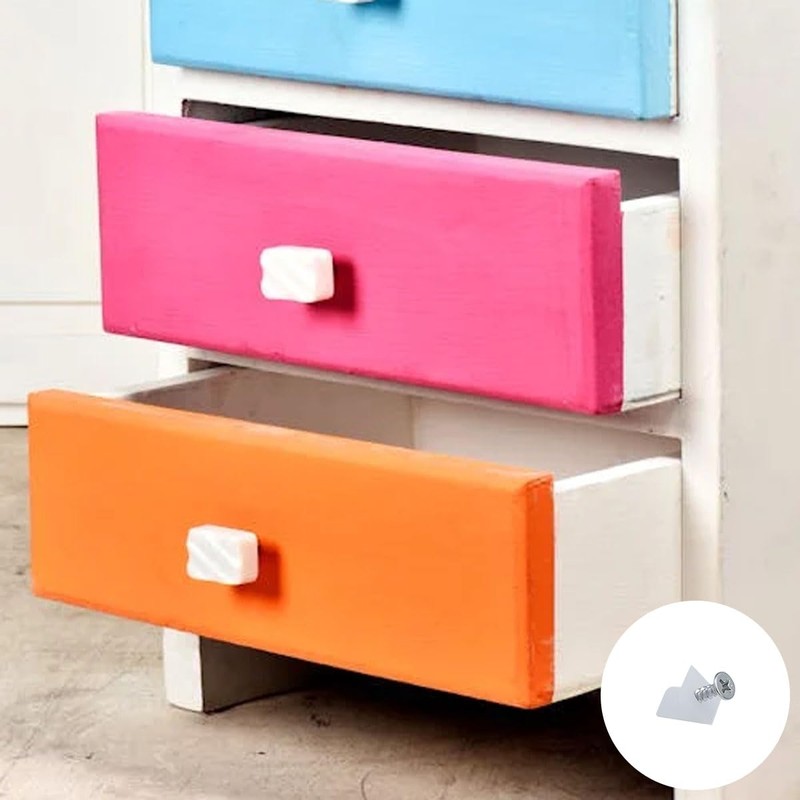 100 Pcs Plastic Angle Code Bracket Fasteners, Sagging Drawer Bottom