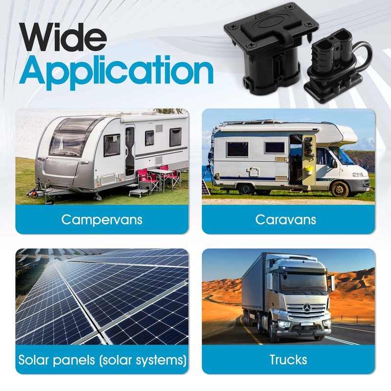 Waterproof 50 Amp Battery Quick Connect Disconnect Kit, 6-8 Gauge