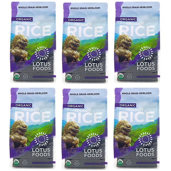 Lotus Foods Bulk Organic Forbidden Black Rice – Gluten-Free, Gourmet & Certified Organic Heirloom Whole Grain Rice, 0.94 pound (Pack of
