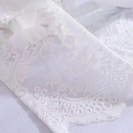 PMELCXD White Half Curtains Kitchen Lace Layer Curtains, Rod Pocket Bistro Curtains Kitchen Bathroom Curtains, Solid Color Curtains, W130xL41cm