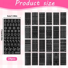 24 Sheets Airbrush Stencils for Nails, Hollow Nail Stencils Stickers Nails Art French Design Moon Stars Heart Decals Supplies for Women Manicure Decoration DIY Tools (154 Designs)