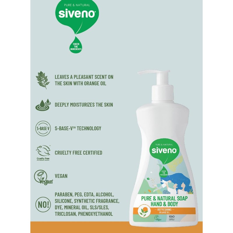 Siveno Pure&Natural Soap Hand&Body Orange Oil 300ml