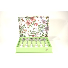 Portmeirion Botanic Garden Teaspoons | Set of 6 Teaspoons with Assorted Floral Motifs | 6 Inch Spoons | Made from Stainless Steel with Porcelain Handles