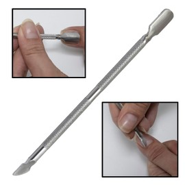 AERZETIX - C64955 - Double-ended cuticle pusher for cuticles 128 mm - spoon cuticle remover - skin pusher - nail designer - made of stainless steel