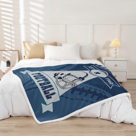 jejeloiu American Football Sherpa Blanket,Football City Dallas Fleece Throw Blanket,Rugby Sports Plush Blanket,Football Fans Gifts Fuzzy Blanket for Sofa Bed Couch 60"x80"