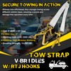FITHOIST Tow Straps V Bridle w/RTJ Cluster Hooks | 3"