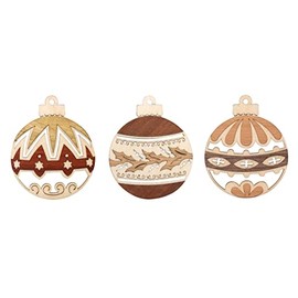 Kuhnert Drechslerei Jewellery Pendant/Tree Decoration – Motif: Christmas Baubles Set of 6 – Height: Approx. 7 cm – Made in Germany