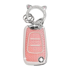ZVRSUA Car Key Protective Case Fits Hyundai, Key Cover TPU Car Key Case Compatible with Hyundai i10 i20 i30 i40 ix20 ix30 ix35 Elantra Avante Kia Sportage Rio Ceed Picanto, pink
