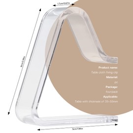 Skyzone 4 Piece Table Cloth Clip Clear, Picnic Table Cloth Clip Plastic Outdoor Table Cover Clip For Garden, Home, Restaurant, Picnic, Party and Wedding