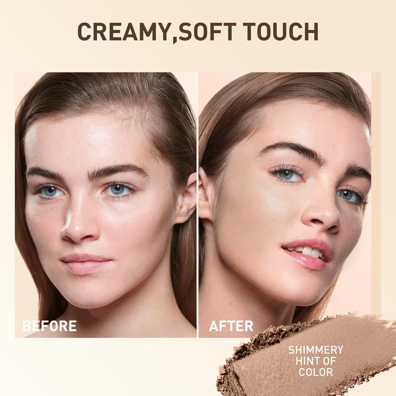 Bronzer Powder, Creamy & Highly Pigmented Formula, Long Wearing Bronzing