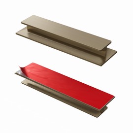 HRX Self-Adhesive Edge Fingerpull Door Handle - Easy to Install Screwless Peel and Stick on Glass, Wood, Metal, Plastic - Sliding Doors Knob for Kitchen Fronts, Drawers & Dressers Panels - 2 Pack