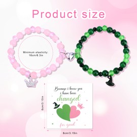 Mikovivi 2pcs Friendship Matching Bracelets, Rhinestone Crown Witch Hat Music Bracelets Jewelry Gift for Valentine Christmas Friends Movie Couples Decoration