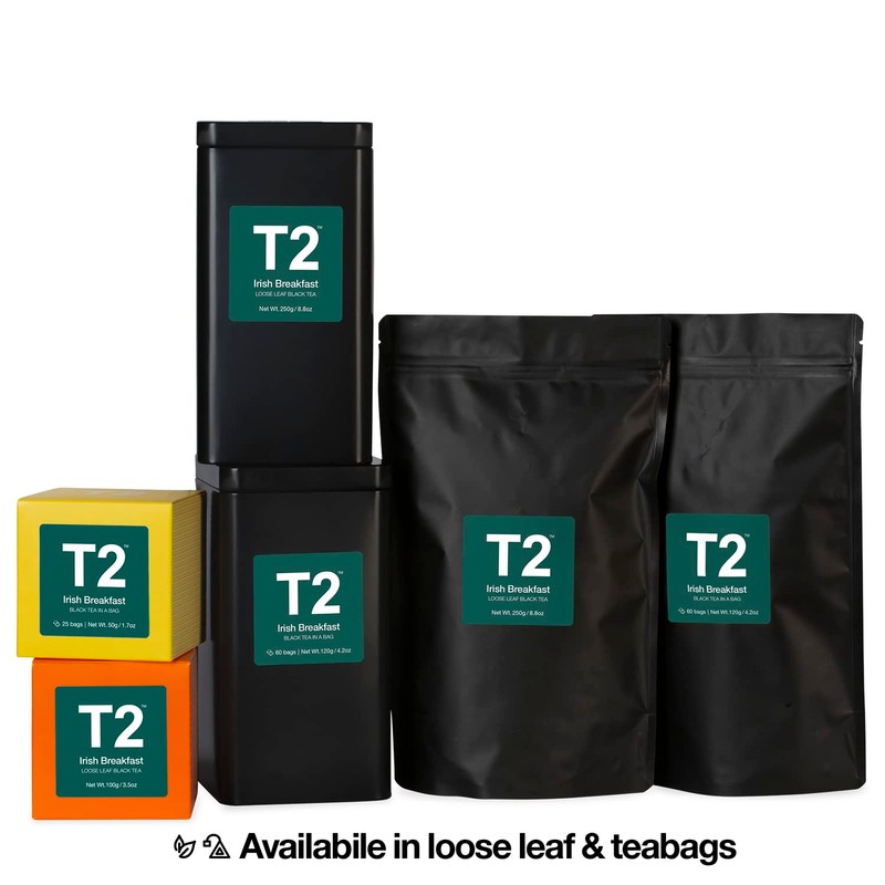 T2 Irish Breakfast Black Tea, Loose Leaf Black Tea in