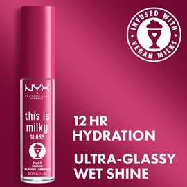 NYX PROFESSIONAL MAKEUP This is milky gloss, lip gloss with 12 hour hydration, vegan - paints shake (warm red)