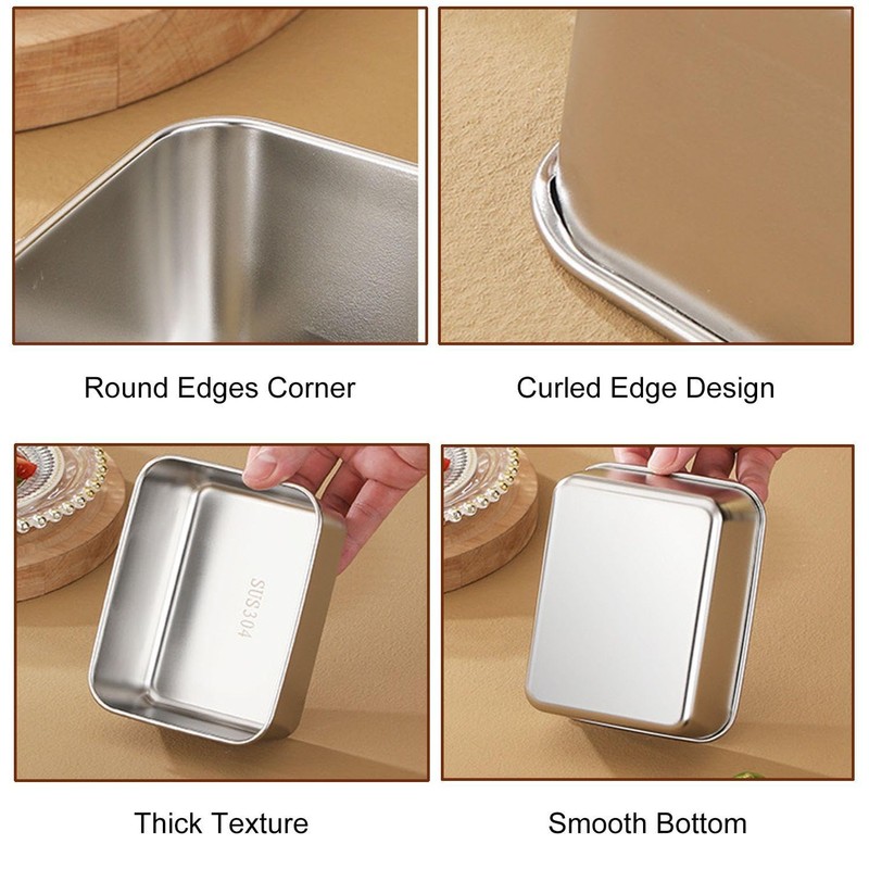 6-Piece Food Storage Box, Stainless Steel Food Container with Lid,