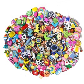 CXPHT 35,50,100 Pcs Random PVC Shoe Charms,Garden Shoes Cute Shoe Charms Wristband Bracelet Decoration with Different Designs Shape for Girls,Boys and Adult Party Gift(100)